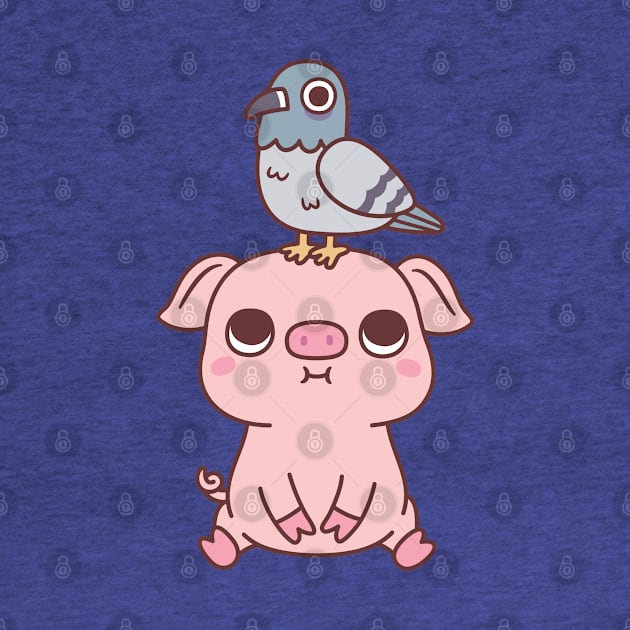 Cute Pigeon On Pig Doodle by rustydoodle
